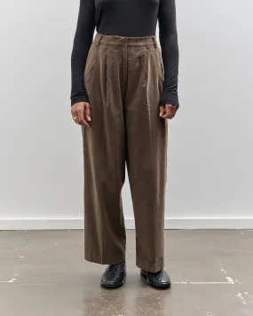 Mijeong Park Thin Cord Wide Leg Pants, Light Brown