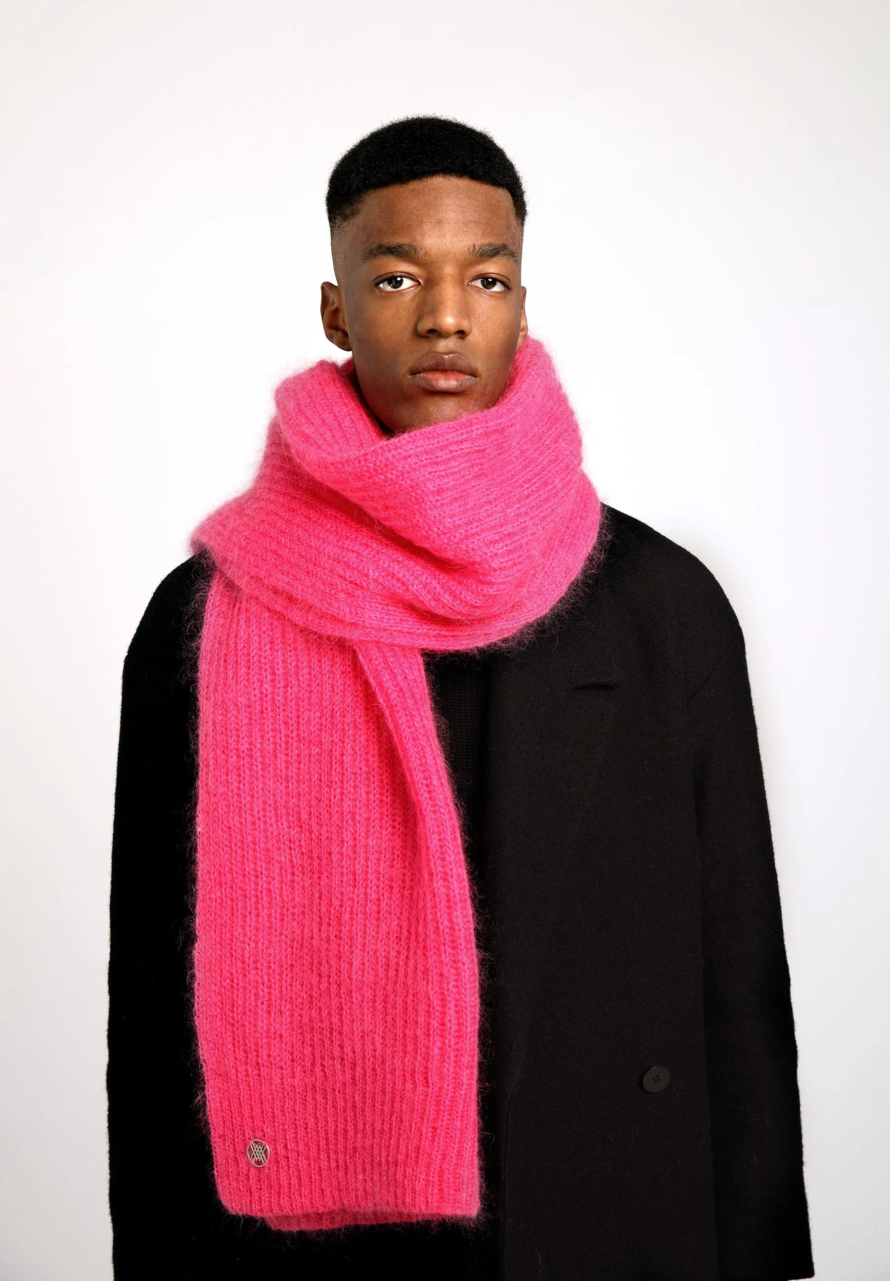 MILLER RIBBED SCARF - Bright pink