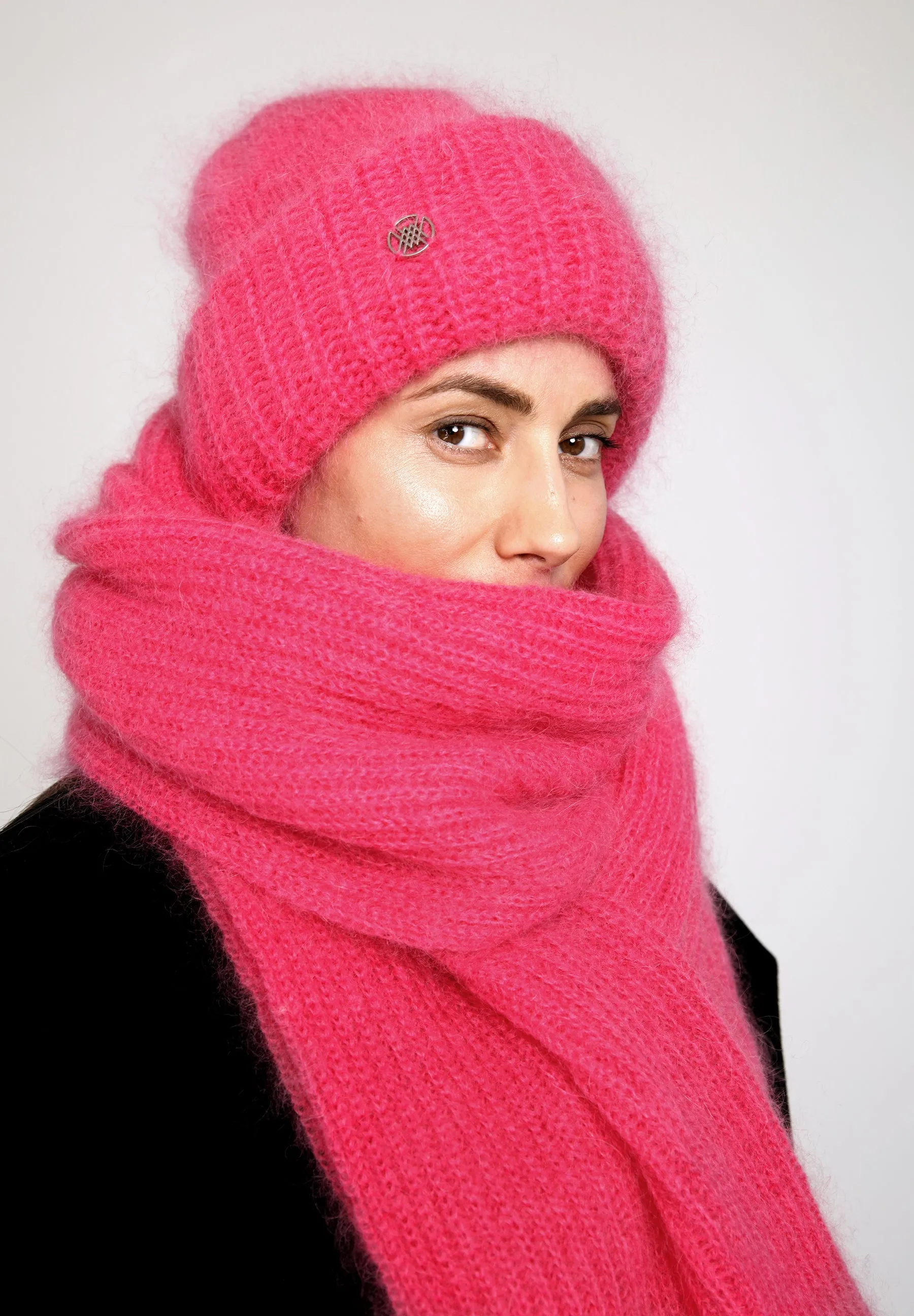 MILLER RIBBED SCARF - Bright pink