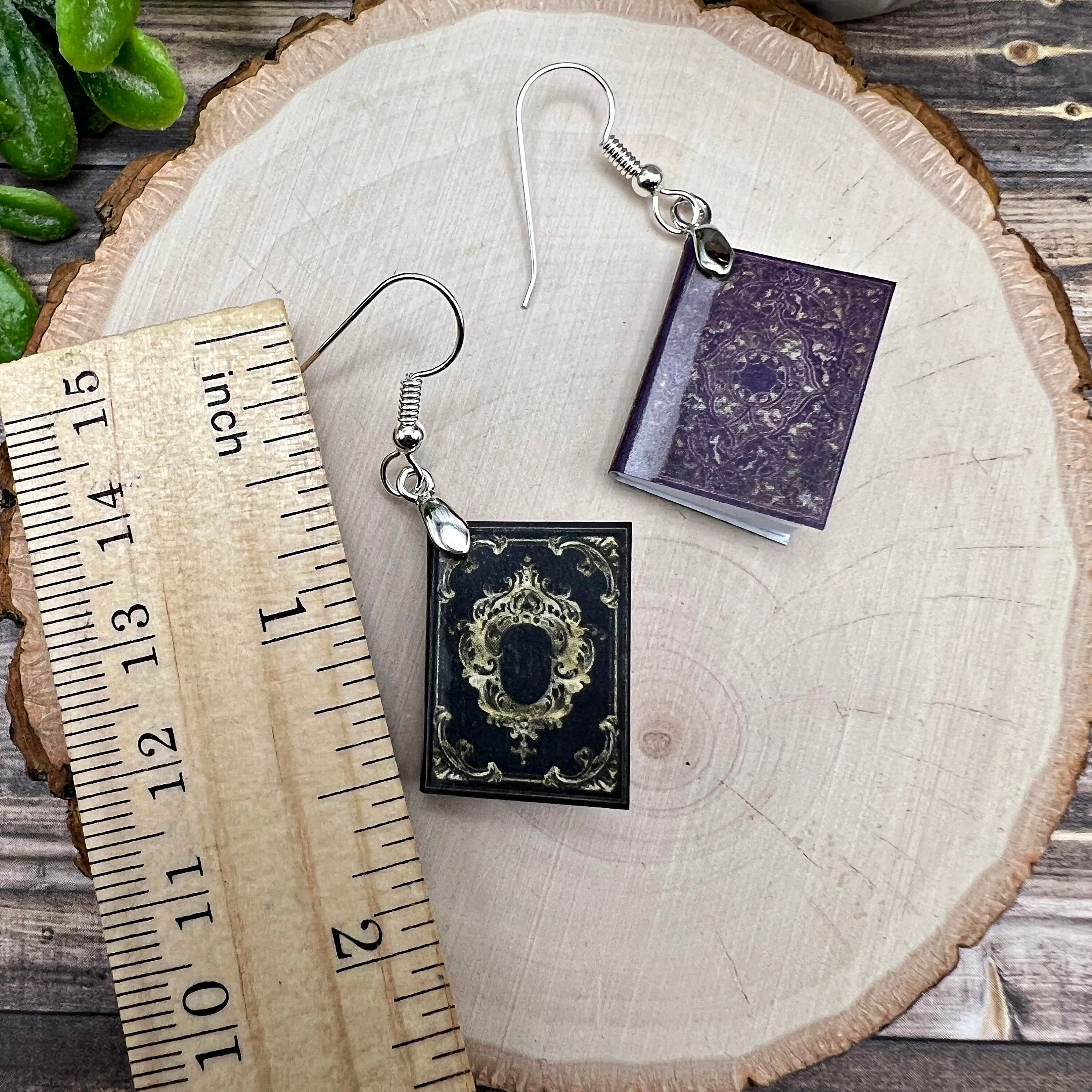 Miniature Softcover Book / Books Sterling Silver Earrings