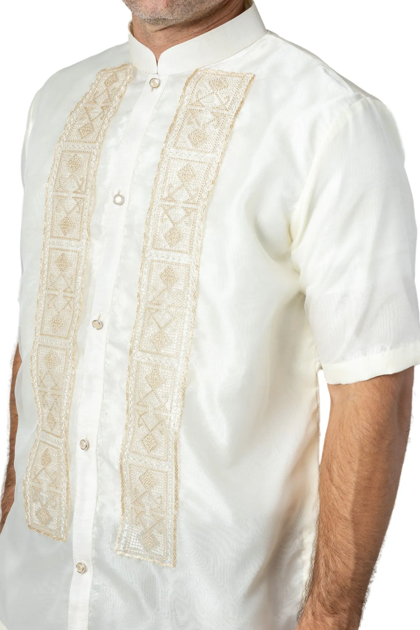 MO46 - Organza Barong Tagalog Short-Sleeve