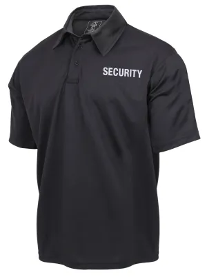 Moisture Wicking Security Polo Shirt- Black or White