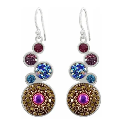 Mosaic Crystal Earrings, Bubble Drop