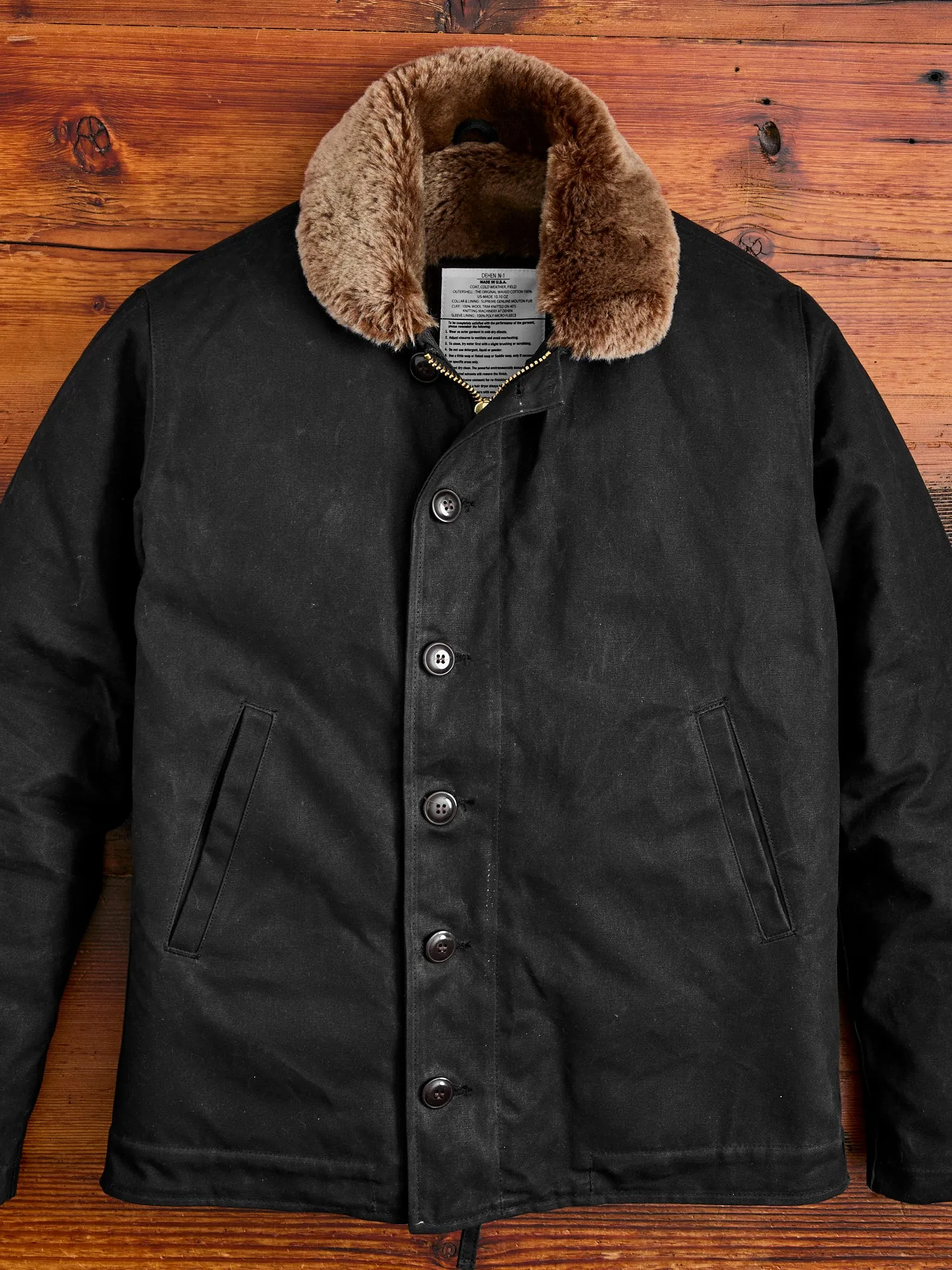 N-1 Deck Jacket in Black Kodiak