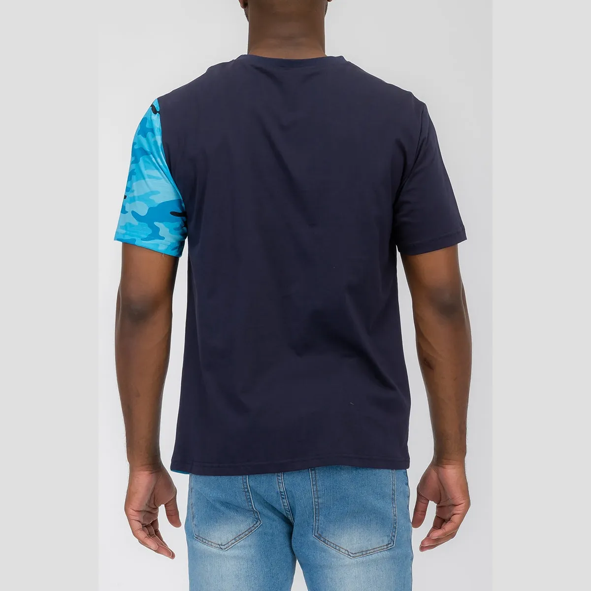 Navy Camo Block Tee