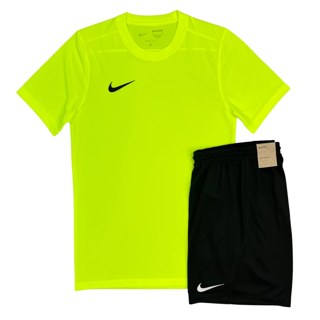 Nike Dri-Fit Tshirt / Shorts Set - Volt Green / Black