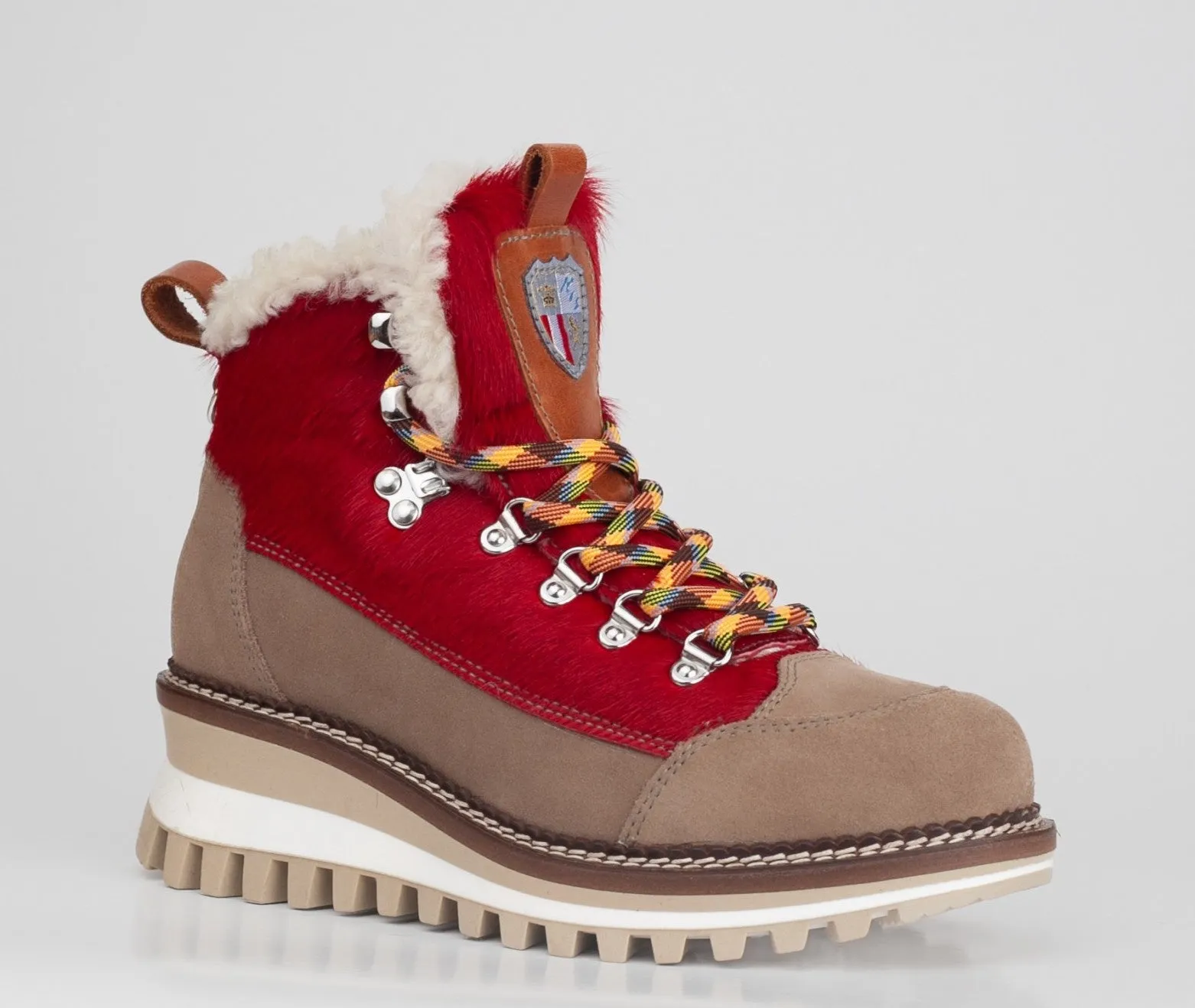 NIS Women's Erica two-tone RED Winter Boots