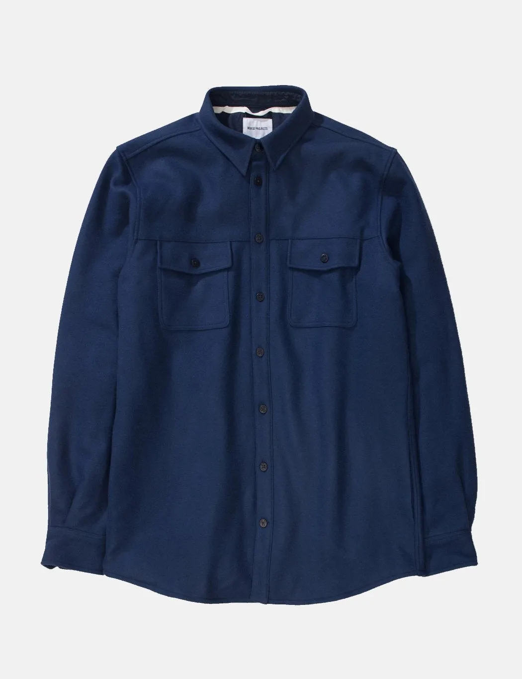 Norse Projects Villads Melton Overshirt - Navy