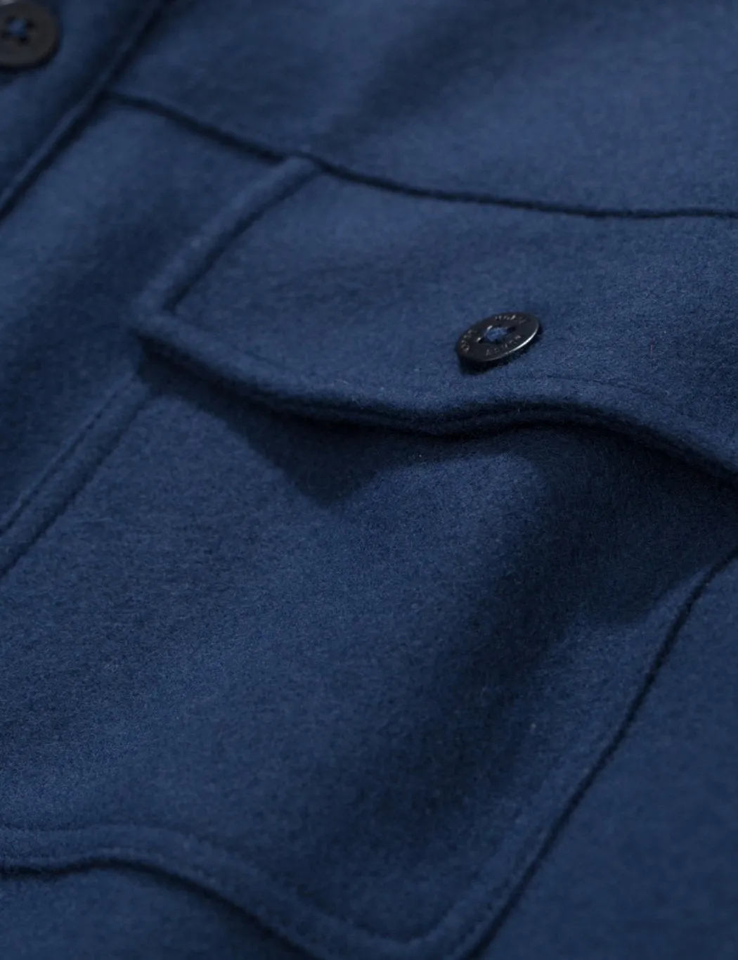 Norse Projects Villads Melton Overshirt - Navy