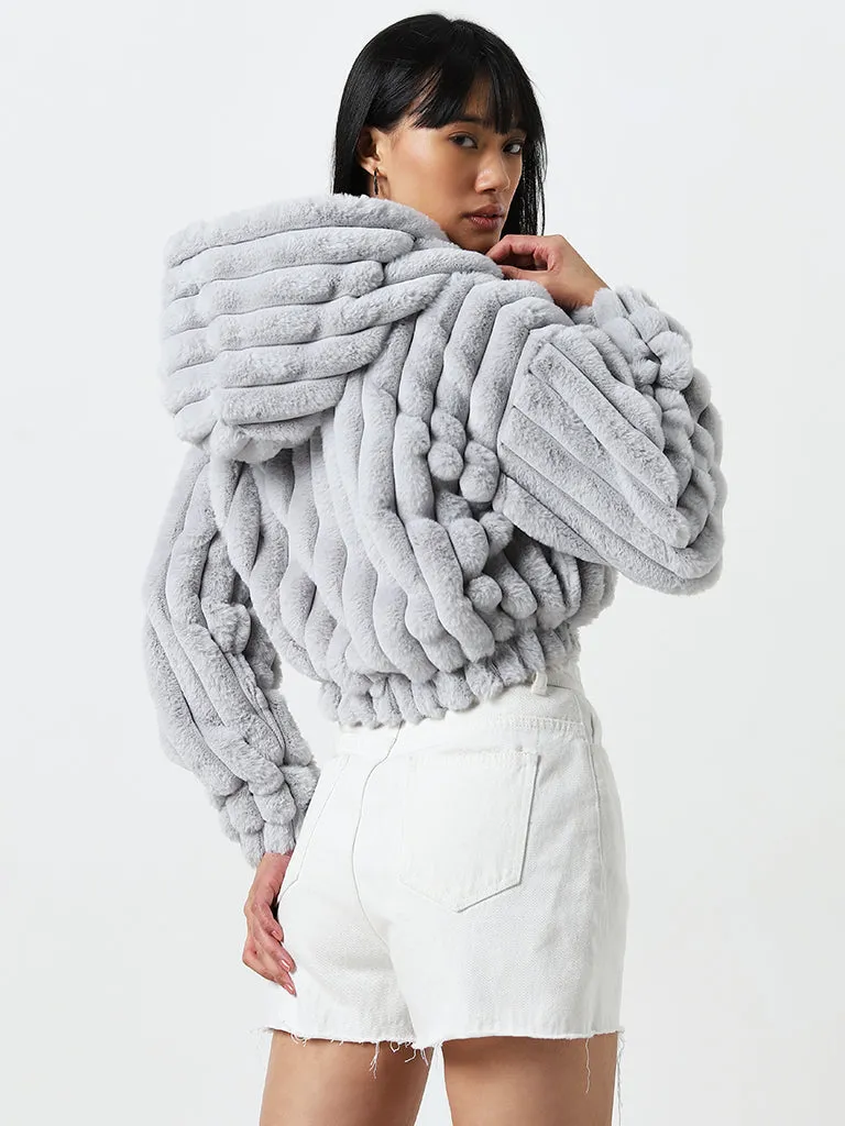 Nuon Grey Faux-Fur Jacket