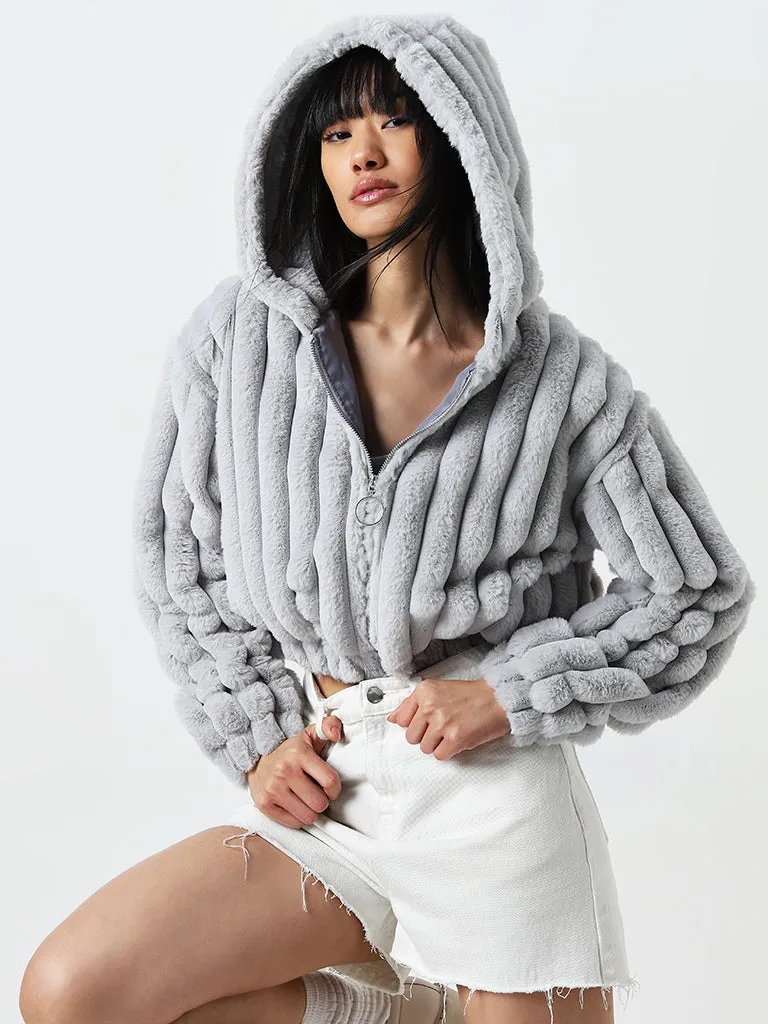 Nuon Grey Faux-Fur Jacket