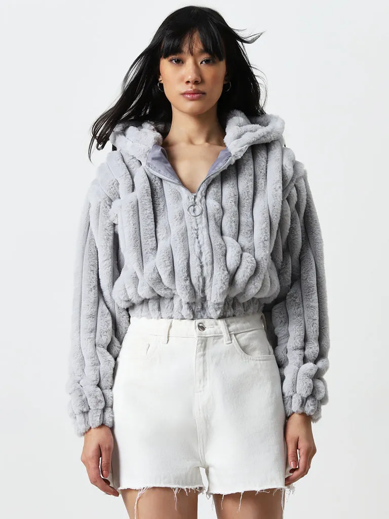 Nuon Grey Faux-Fur Jacket