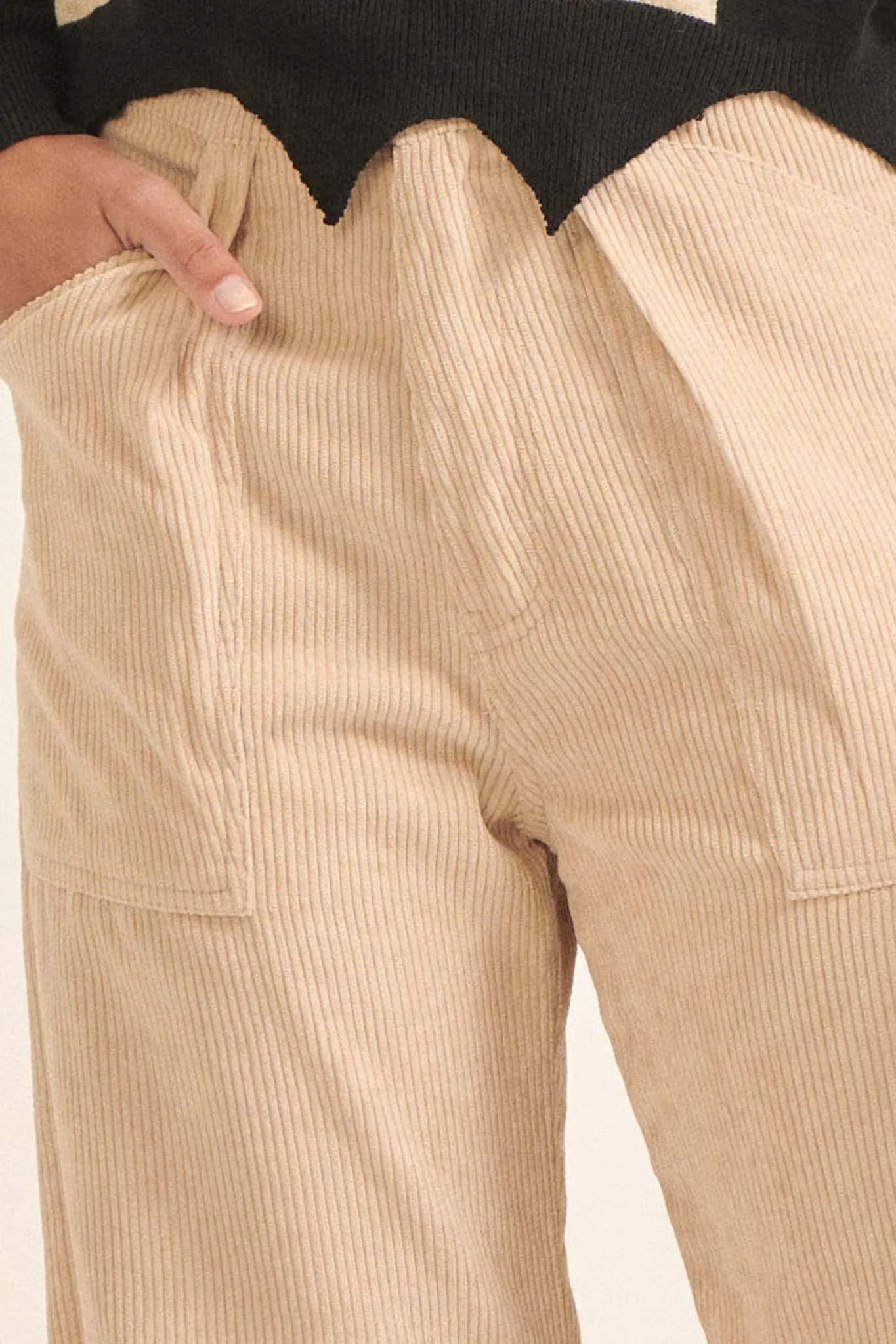 On the Move Pleated Corduroy Cargo Pants