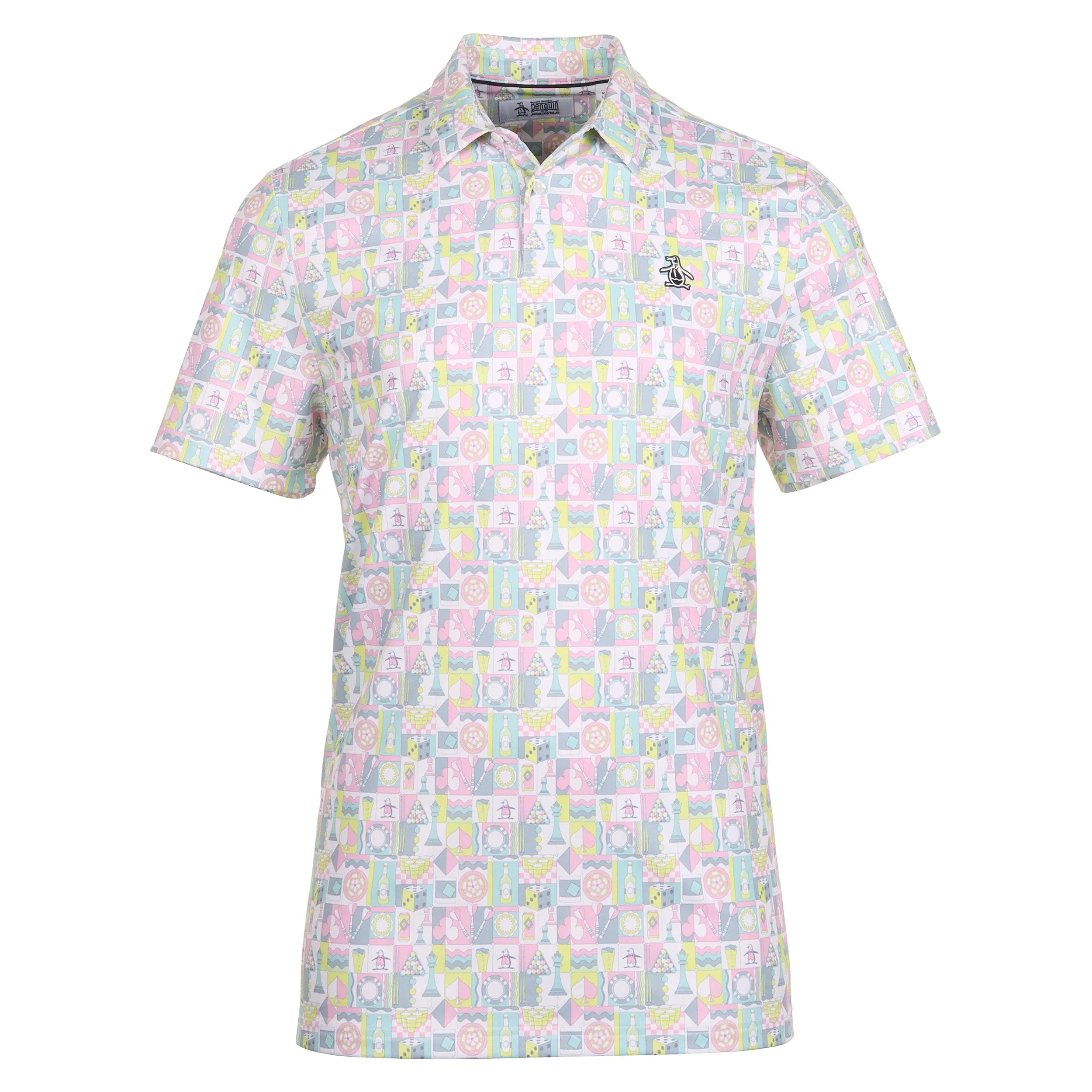 Original Penguin Golf Pete's Game Grid Print Polo Shirt