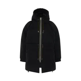 Padded Hooded Zip Up Jacket in Black