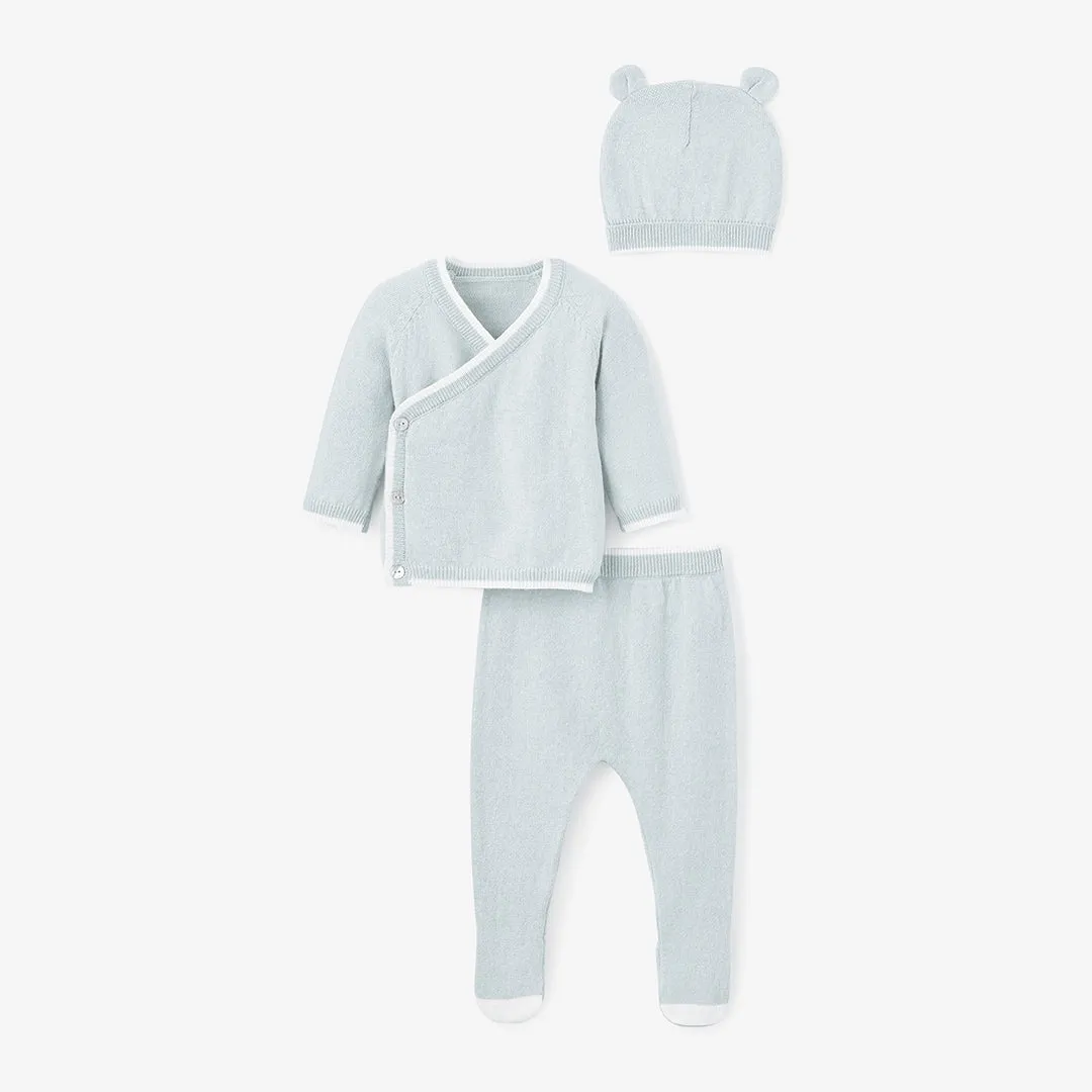 Pale Blue Cashmere Baby Layette Set