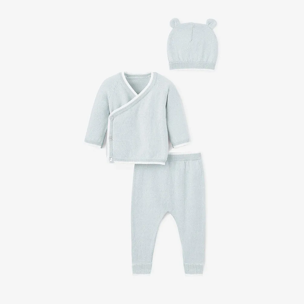 Pale Blue Cashmere Baby Layette Set