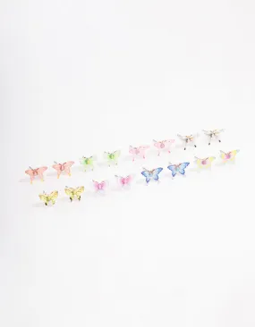 Pastel Mixed Butterfly Earring 8-Pack