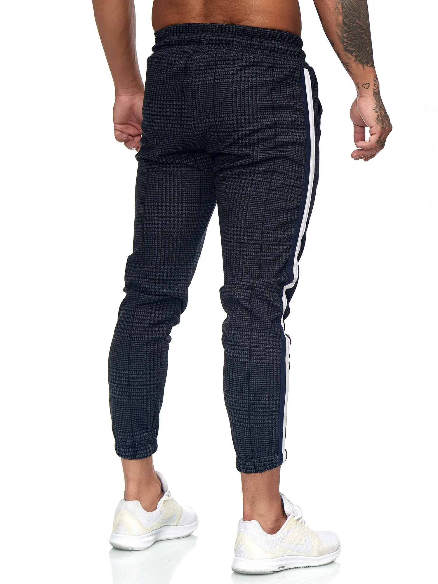 Patta Plaid Sweatpants Joggers - Navy White X0008C