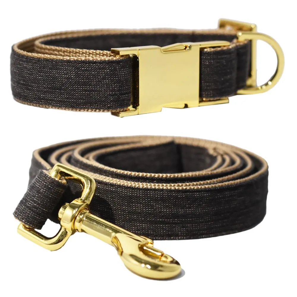 Pattefrenz Brownie Gold Collar & Leash Set (Medium)