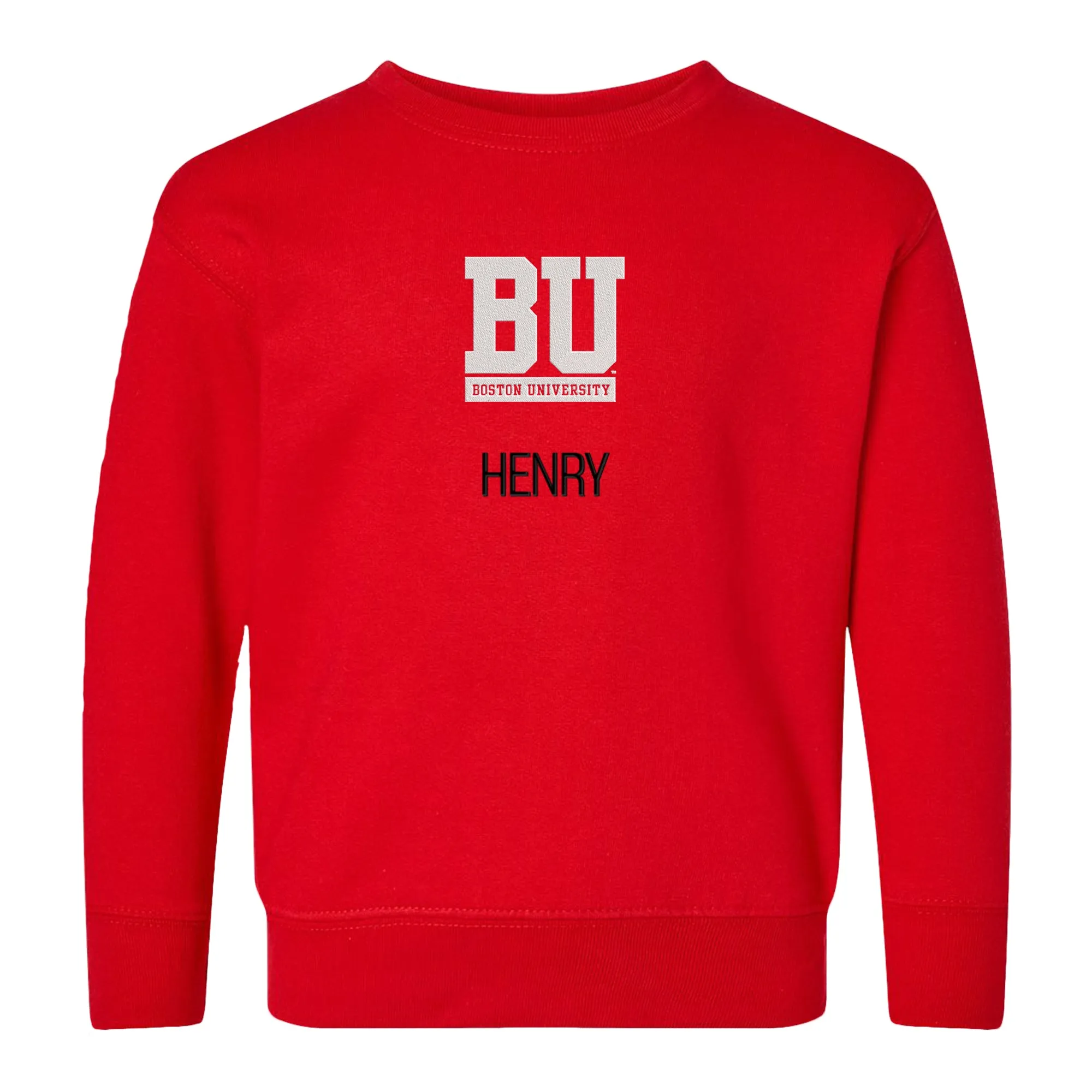 Personalized Boston University Terriers Toddler Crewneck Sweatshirt