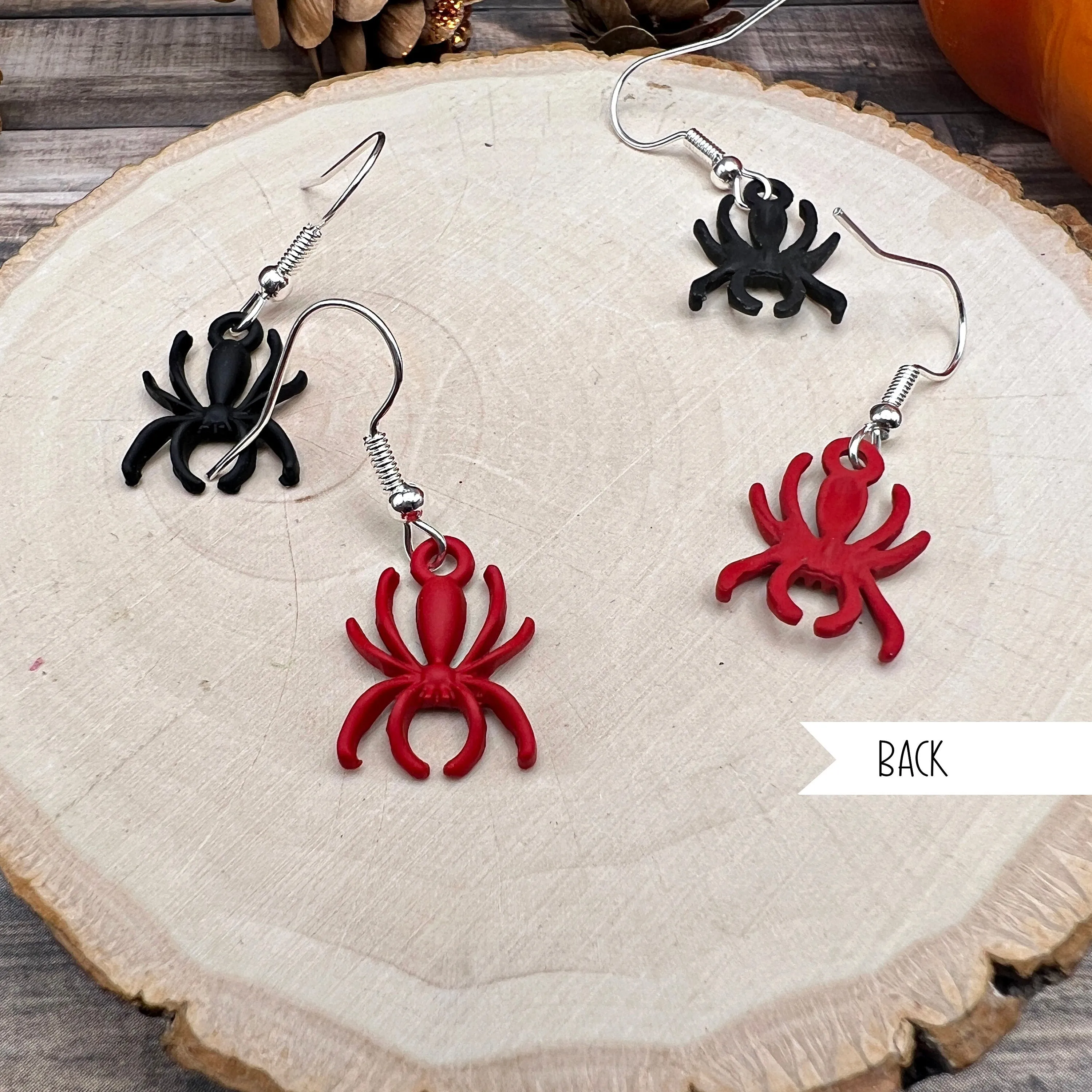 Petite Spider Earrings in Red or Black, Halloween Spooky Season, Lightweight  Earrings - Clearance