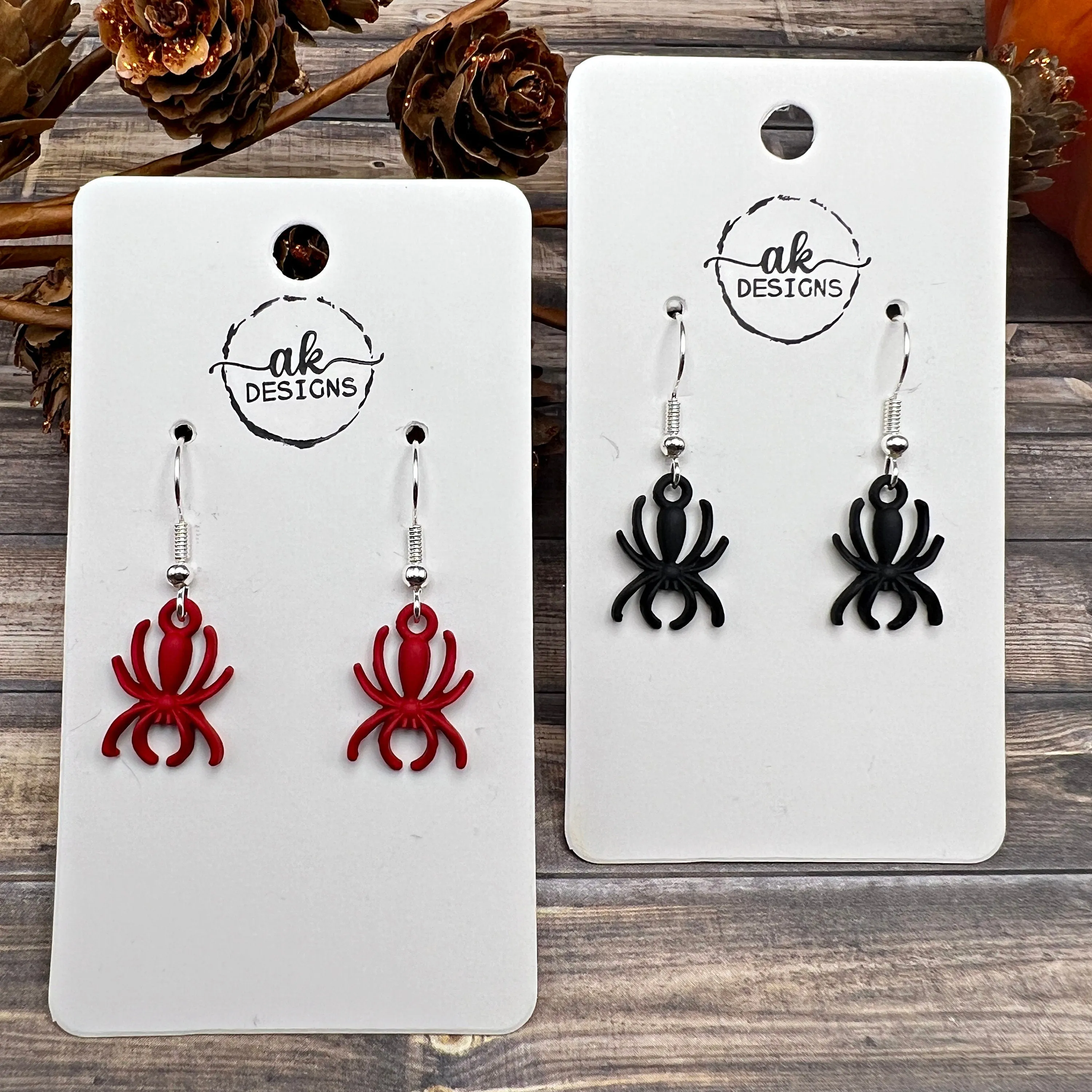 Petite Spider Earrings in Red or Black, Halloween Spooky Season, Lightweight  Earrings - Clearance