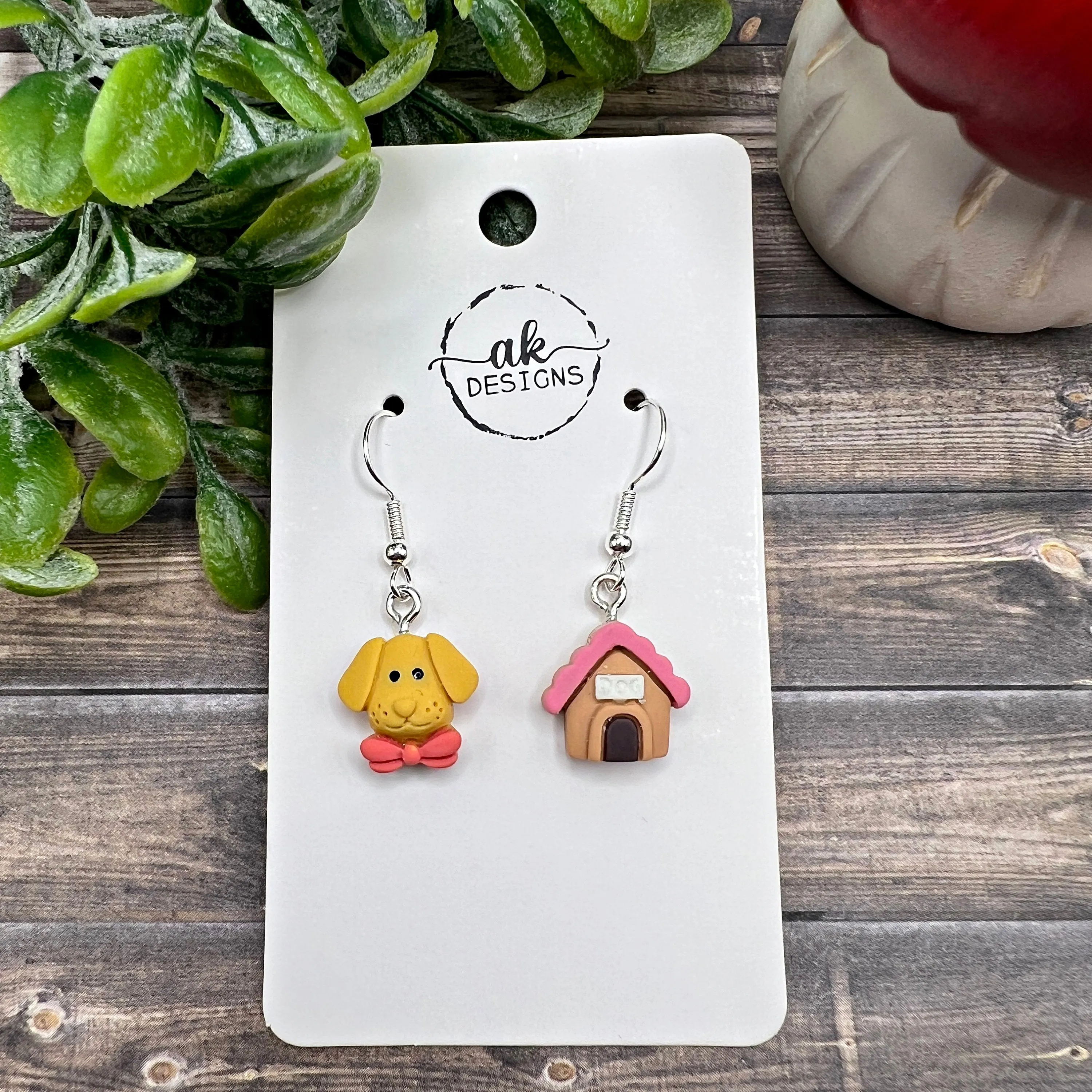 Petite/Dainty Mismatched Cartoon Resin Earrings, Silver/Silver-tone  Earrings, Hypoallergenic Gift for Girls