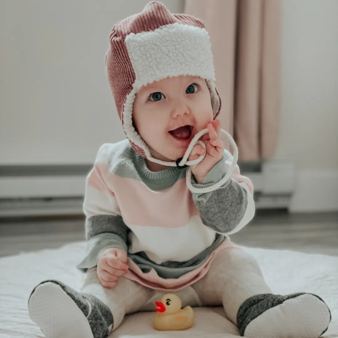 Pilot Hat (Blush Pink Corduroy)