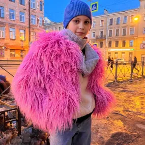 Pink Faux Fur Jacket: Elegant Blush Winter Wear