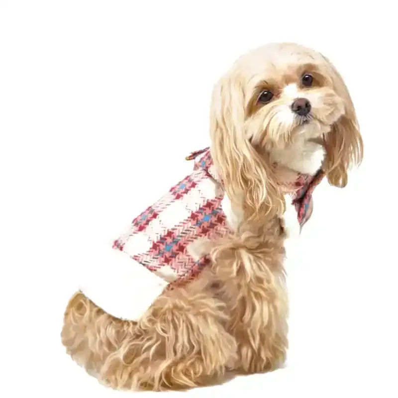 Pink Plaid Dog Jacket Vest