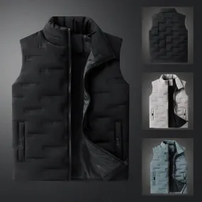 Plus Size Stand-up Collar Thermal Sleeveless Waistcoat Men