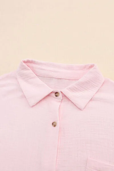 Pocketed Button Up Long Sleeve Shirt