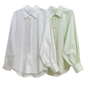 Pre Order:  Lantern Sleeve Lapel Shirt