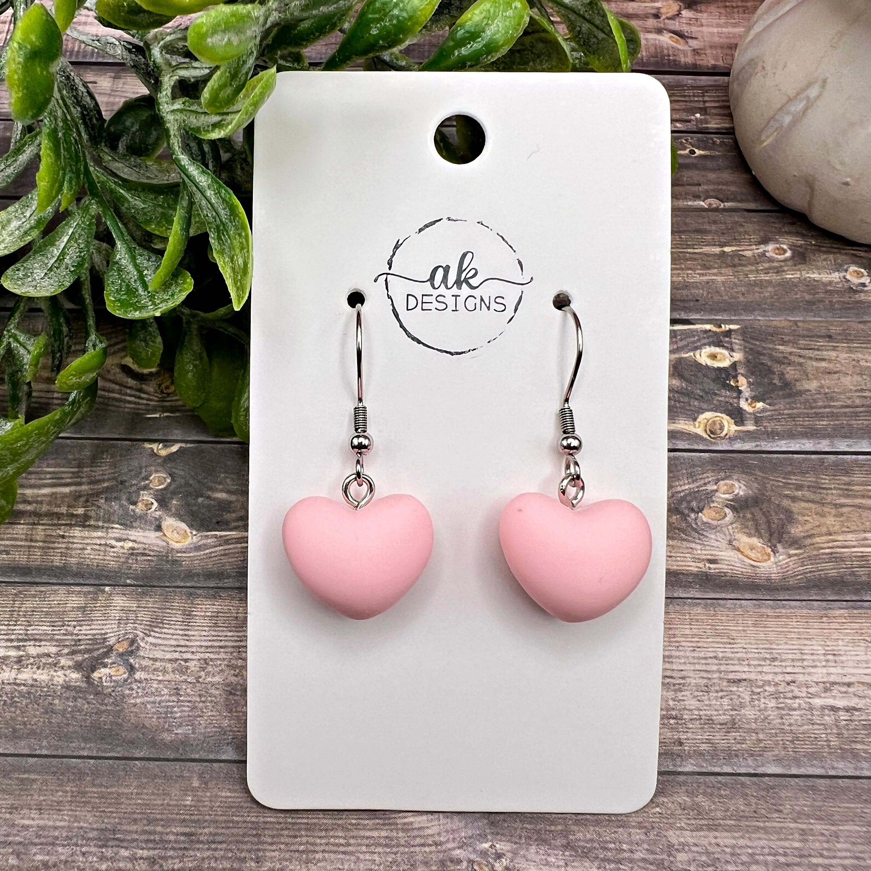 Puffy Heart Pink Valentine Earrings