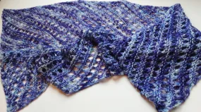 Purple Merino & Nylon Handknit Scarf