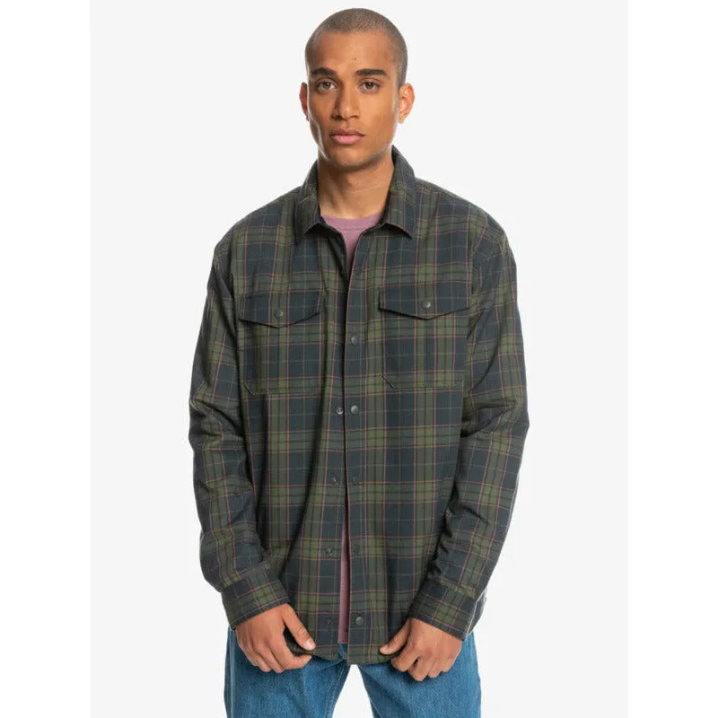 Quiksilver Men's Free Climb Insulated Reversible Flannel Shirt-Phantom Black (KTA6)