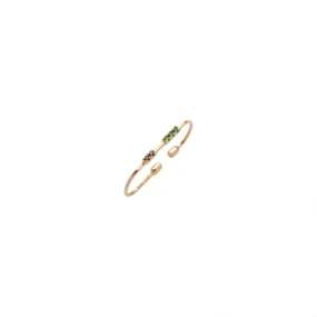 "Miró" Green Garnet and Black Diamond Ear Cuff Medium size