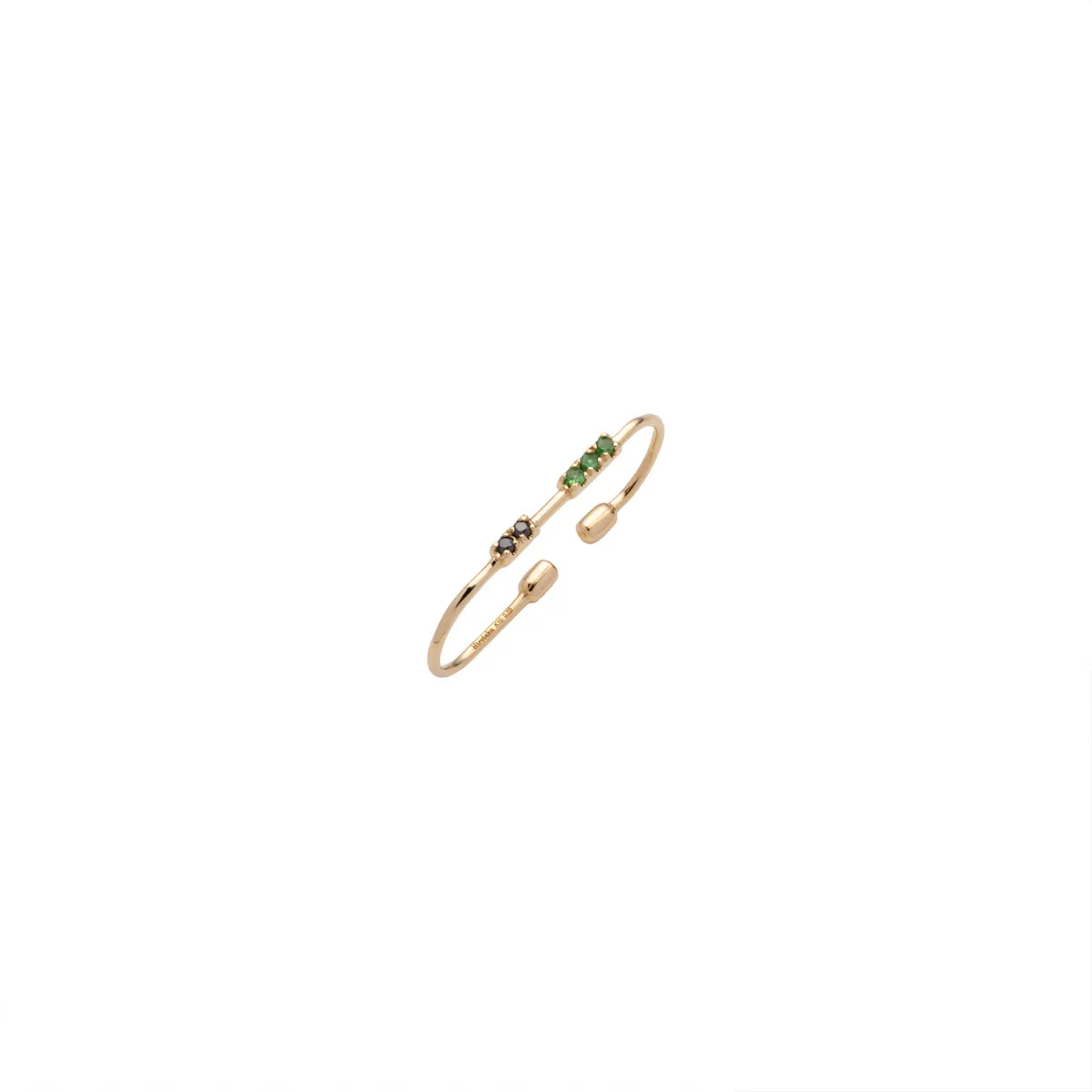 "Miró" Green Garnet and Black Diamond Ear Cuff Medium size