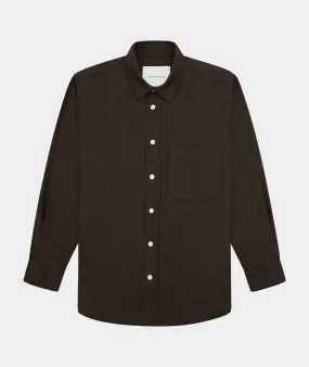 Relaxed Long Sleeved Shirt - Dark Brown