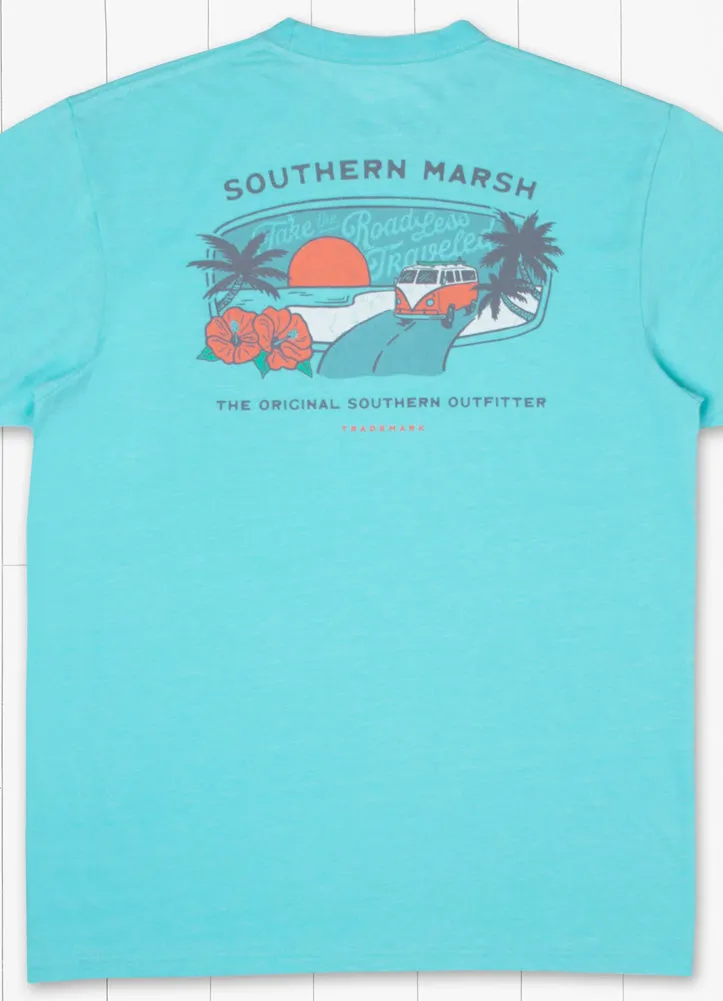 Seawash Tee - The Road in Antigua Blue by Southern Marsh