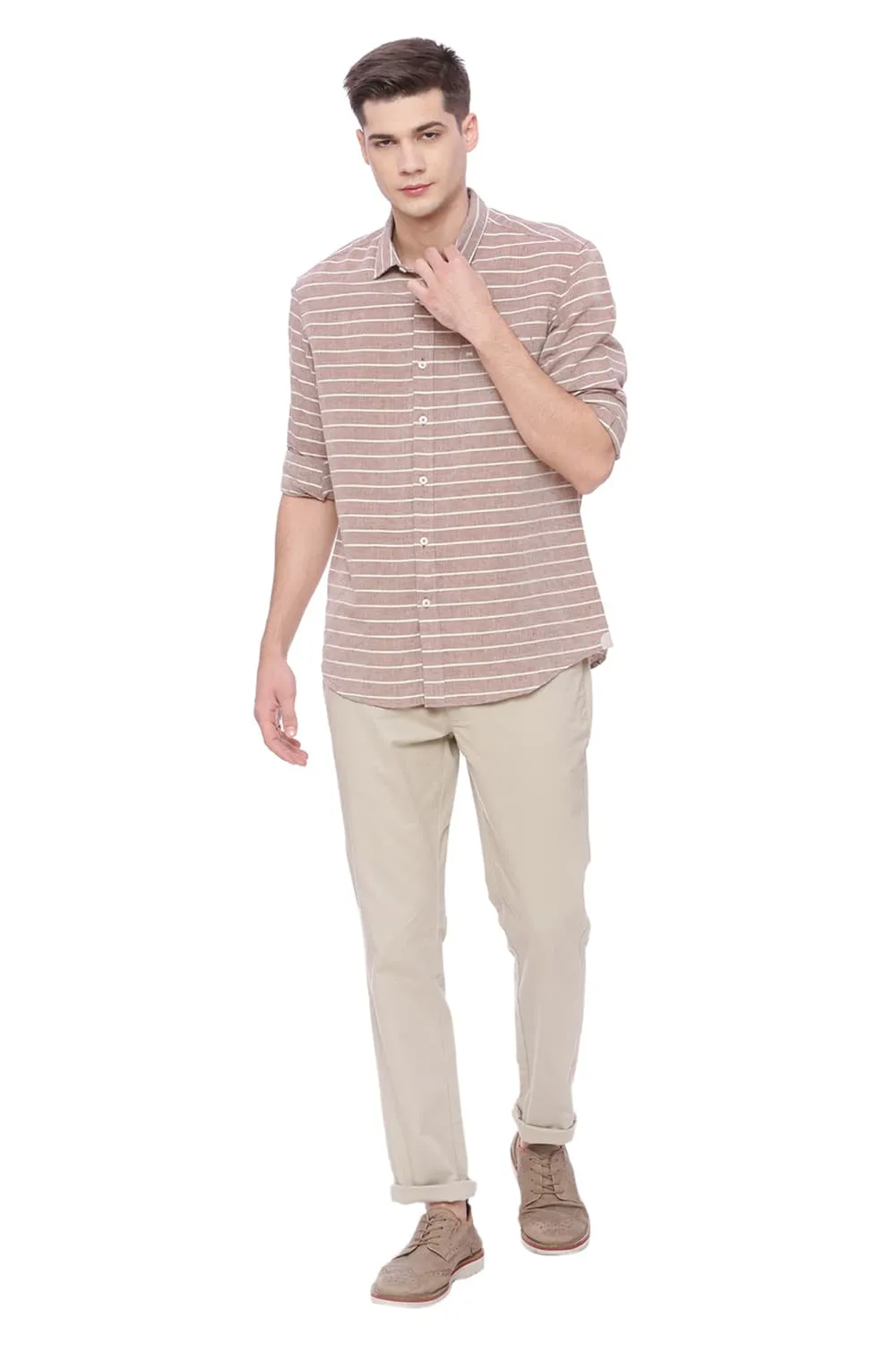 Slim Fit Madder Weft Stripes Shirt