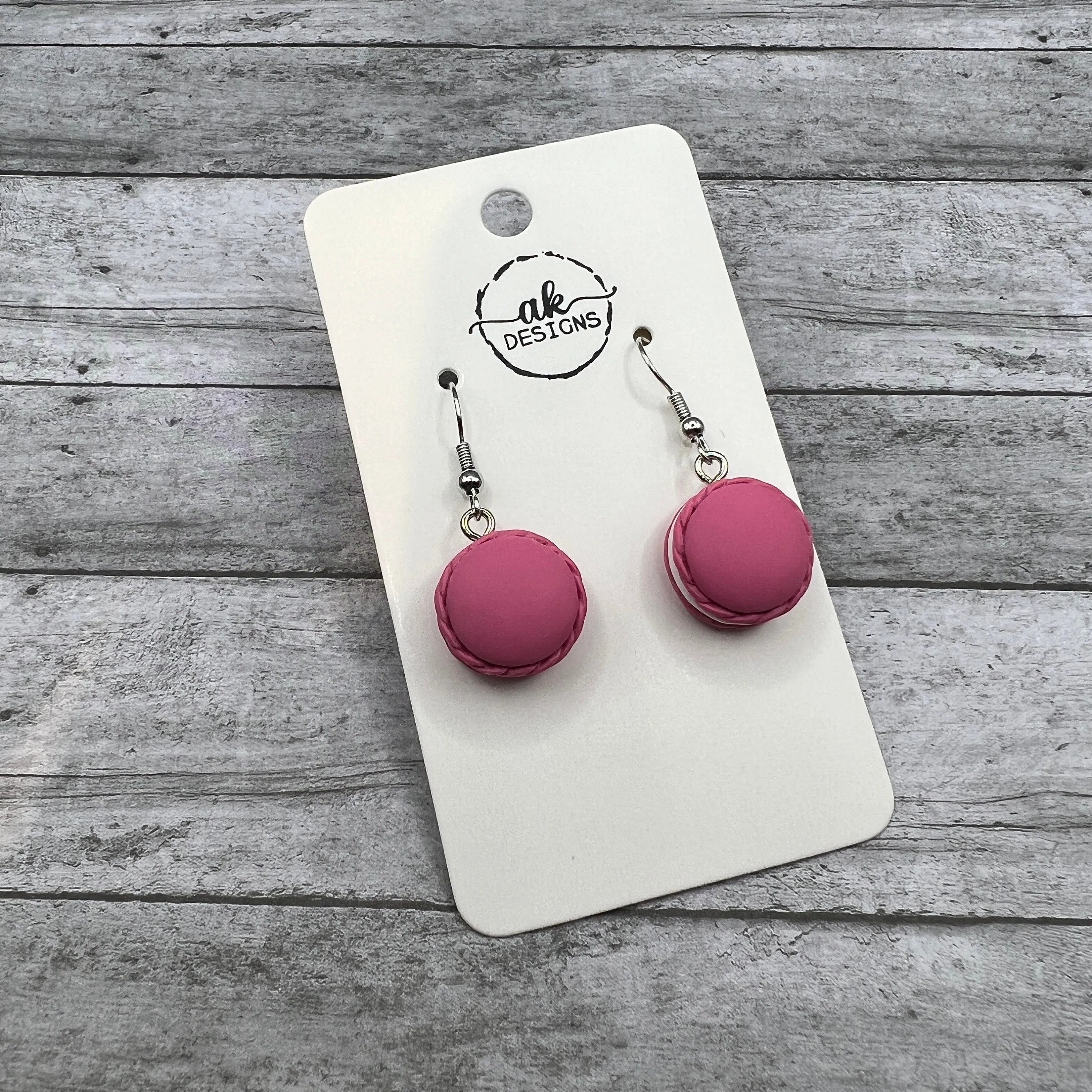 Small Resin Cartoon Kawaii Style Macaron Cookie Earrings - Clearance