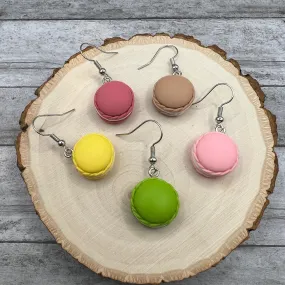 Small Resin Cartoon Kawaii Style Macaron Cookie Earrings - Clearance