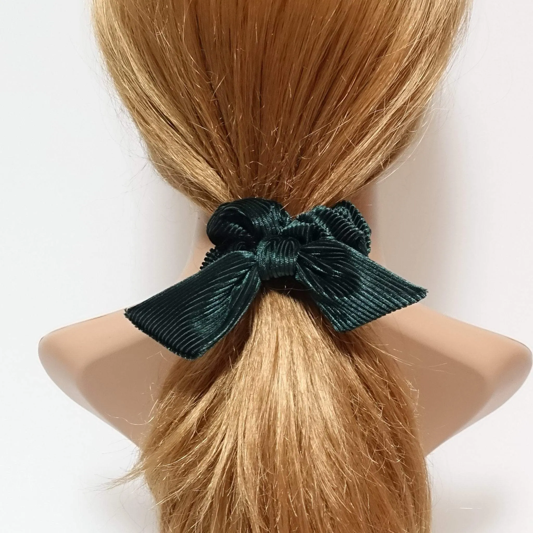 soft glossy corduroy bow knot scrunchies cute hair tie women scrunchie hair accessory