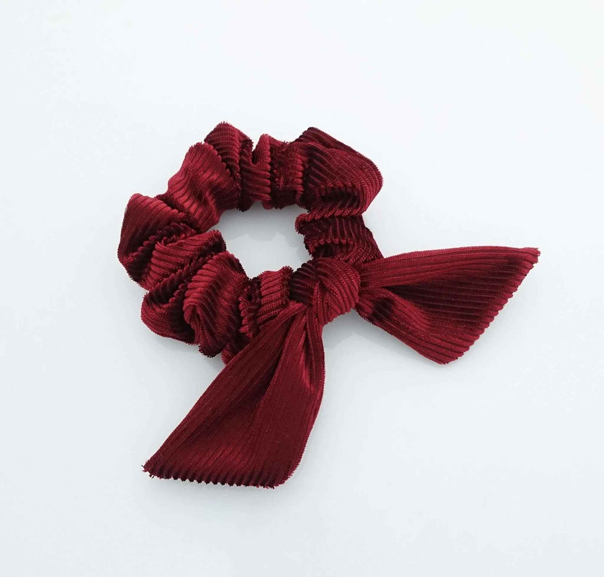 soft glossy corduroy bow knot scrunchies cute hair tie women scrunchie hair accessory