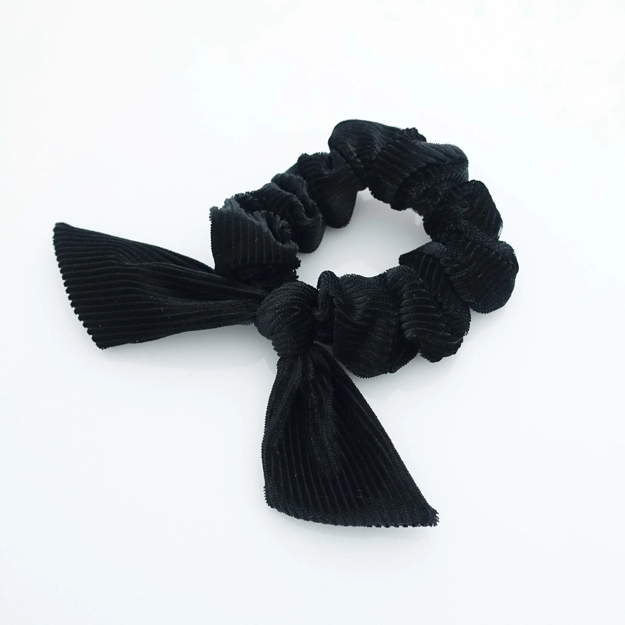 soft glossy corduroy bow knot scrunchies cute hair tie women scrunchie hair accessory