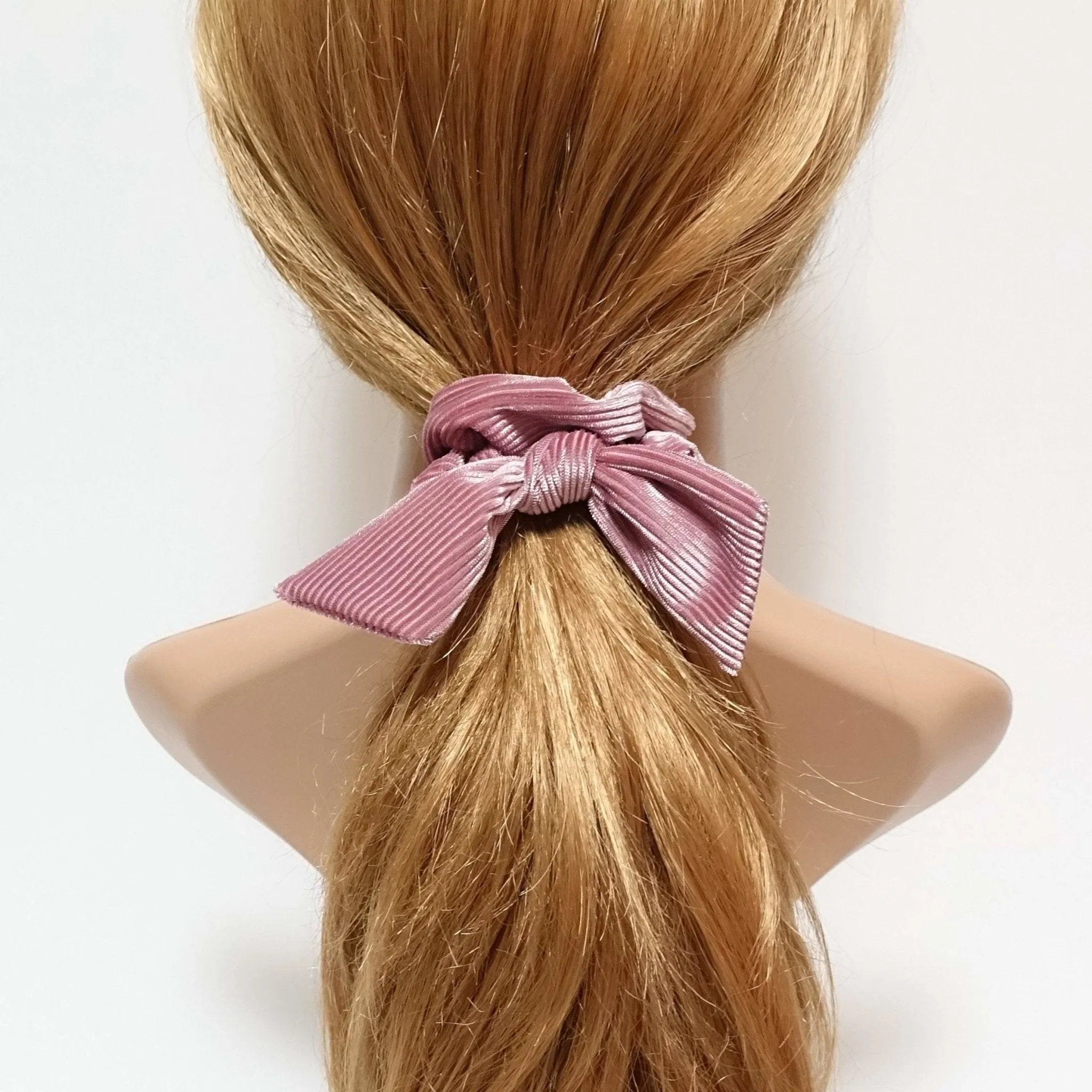 soft glossy corduroy bow knot scrunchies cute hair tie women scrunchie hair accessory