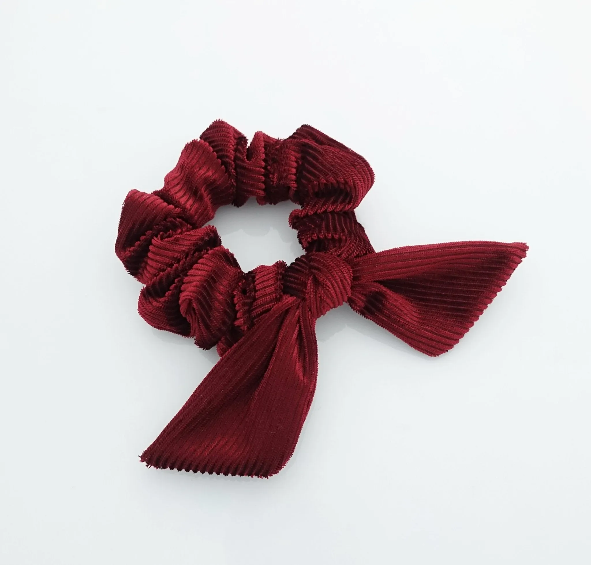 soft glossy corduroy bow knot scrunchies cute hair tie women scrunchie