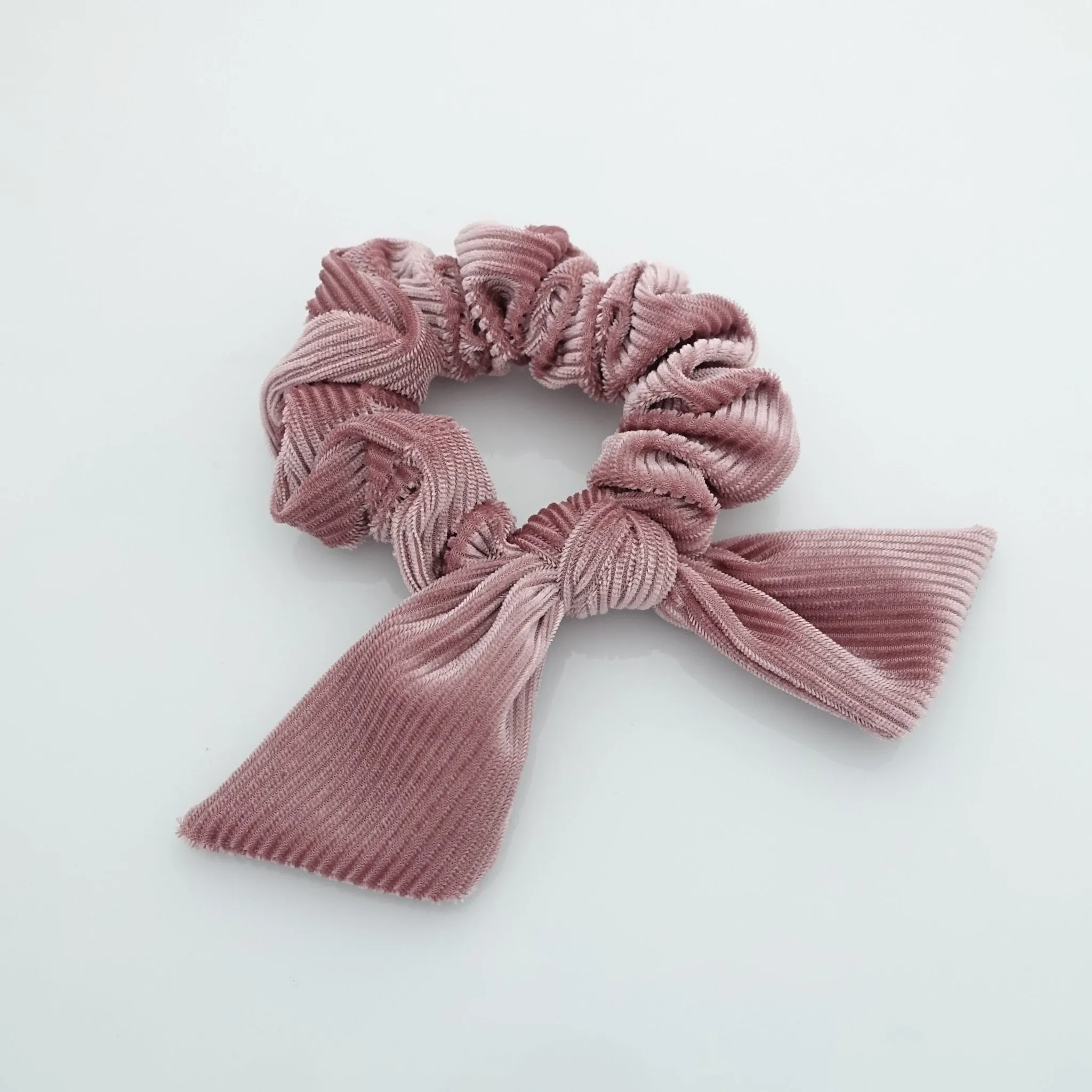 soft glossy corduroy bow knot scrunchies cute hair tie women scrunchie